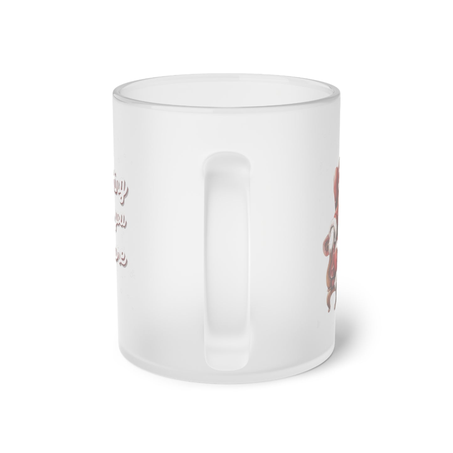 Festive Frosted Glass Mug - "Nothing for You, Whore" - Humorous Holiday Drinkware